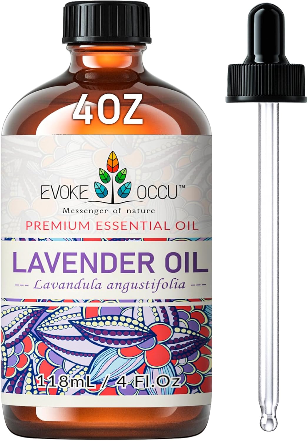 EVOKE OCCU Lavender Essential Oil 118ml, Pure Lavender Oil for Diffuser Skin Can...