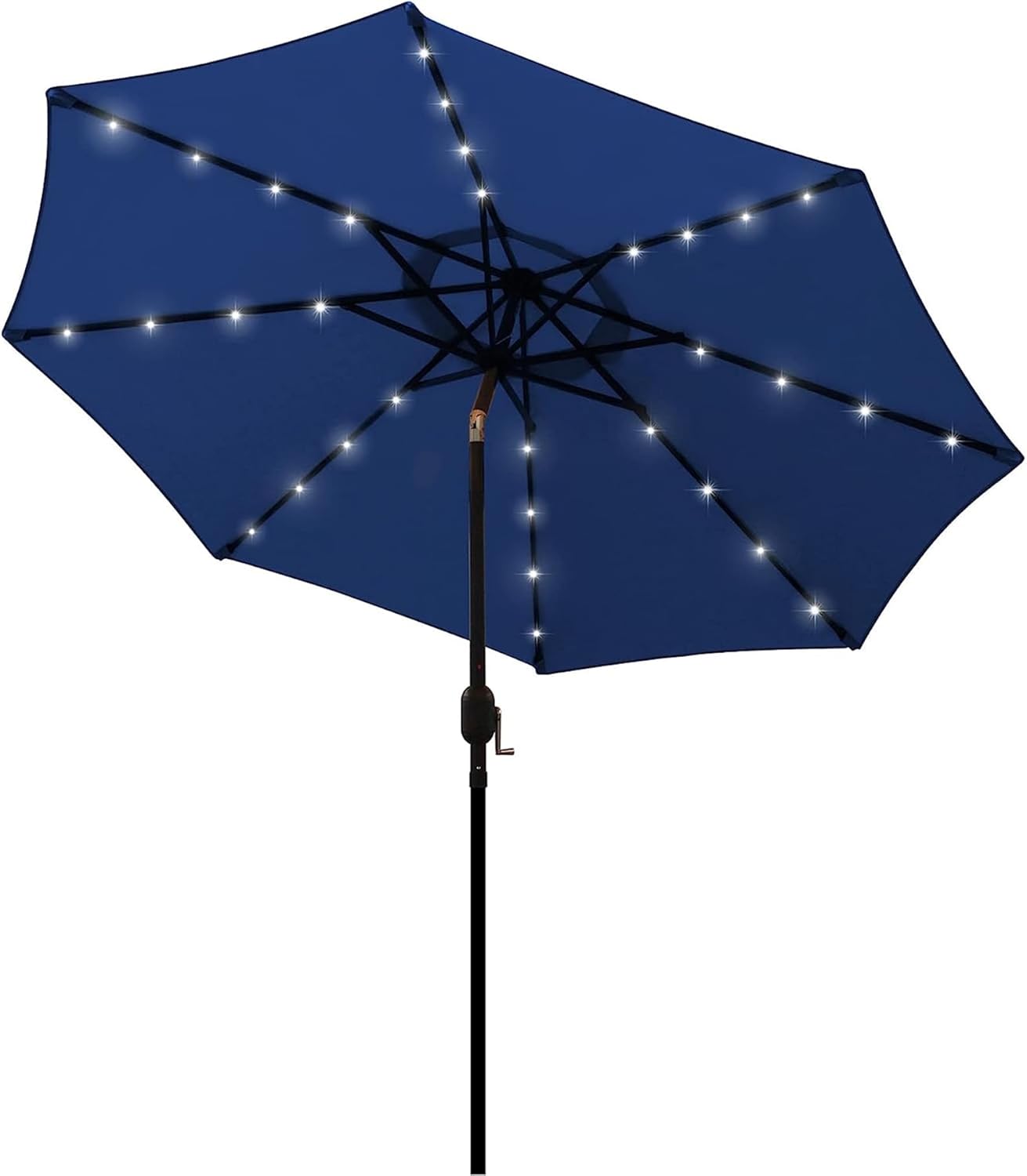 Blissun 9 ft Solar Umbrella 32 LED Lighted Patio Umbrella Table Market Umbrella...