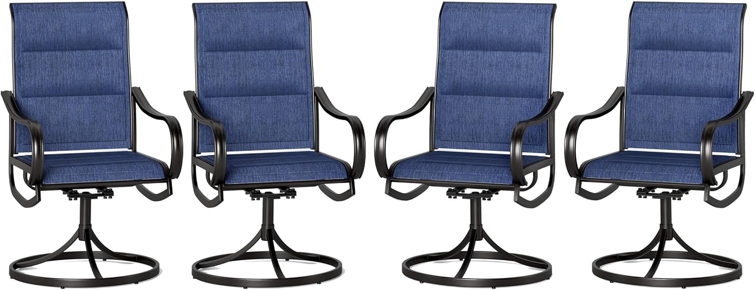 PHI VILLA Patio Swivel Dining Chairs, Special Outdoor Chairs Set for All Weather...