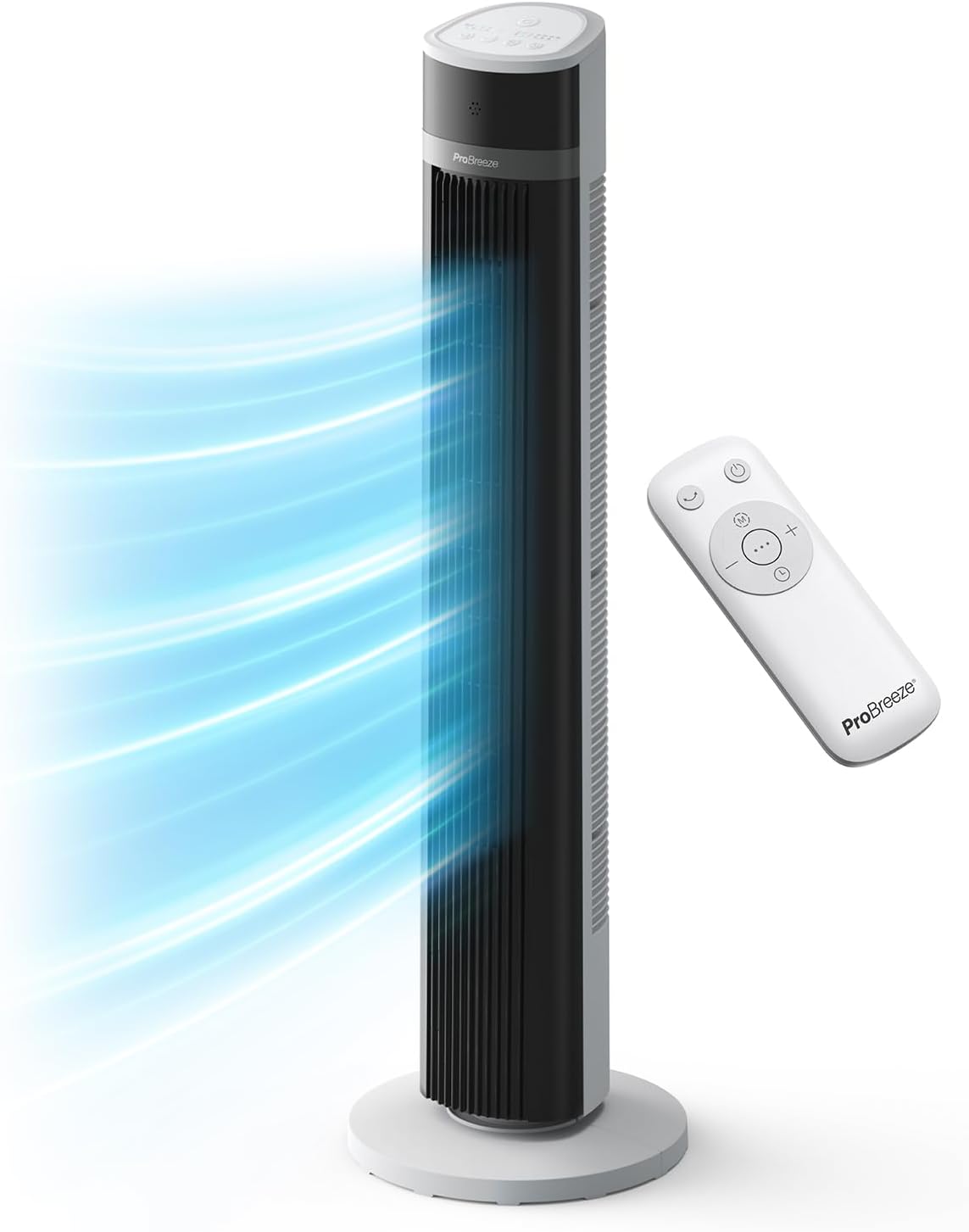Pro Breeze Bladeless Tower Fan Quiet & Portable with Remote Control, 90° Oscilla...