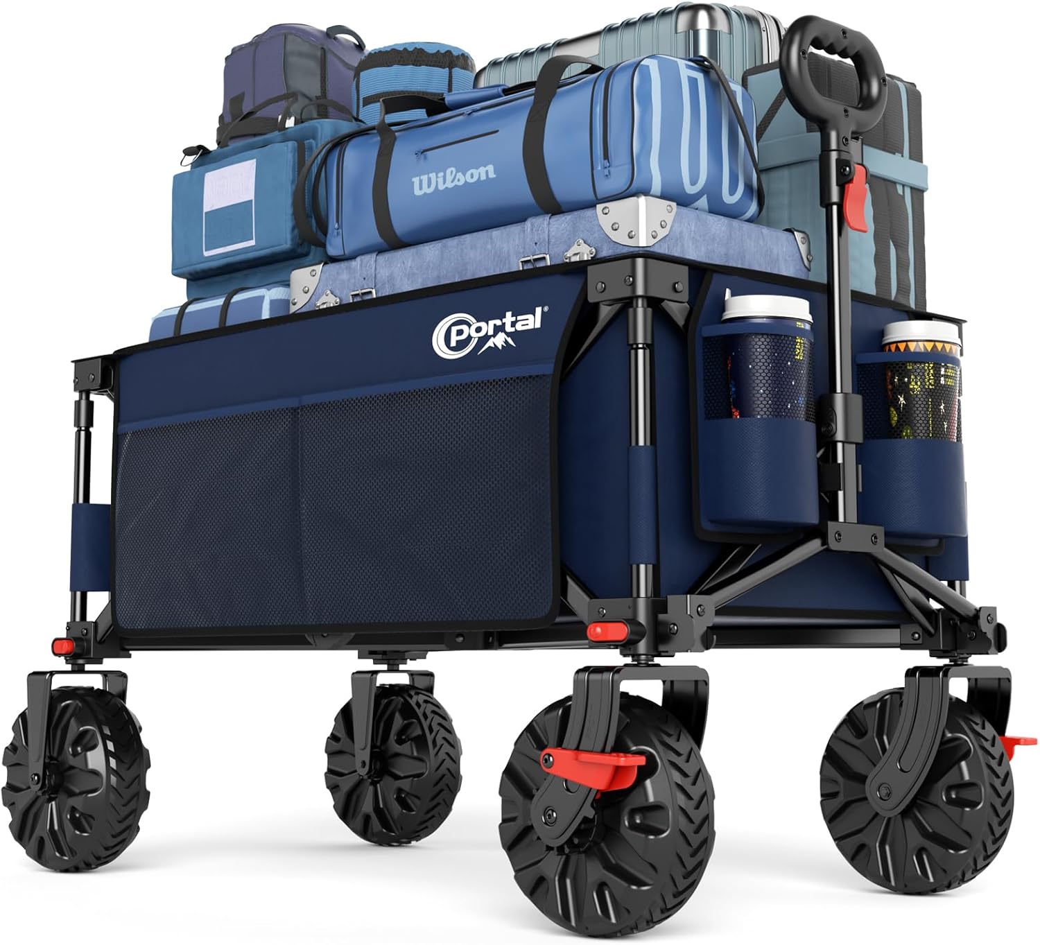 High-Quality PORTAL Beach Trolley, Special Trolley on Wheels for Sand with Brake...