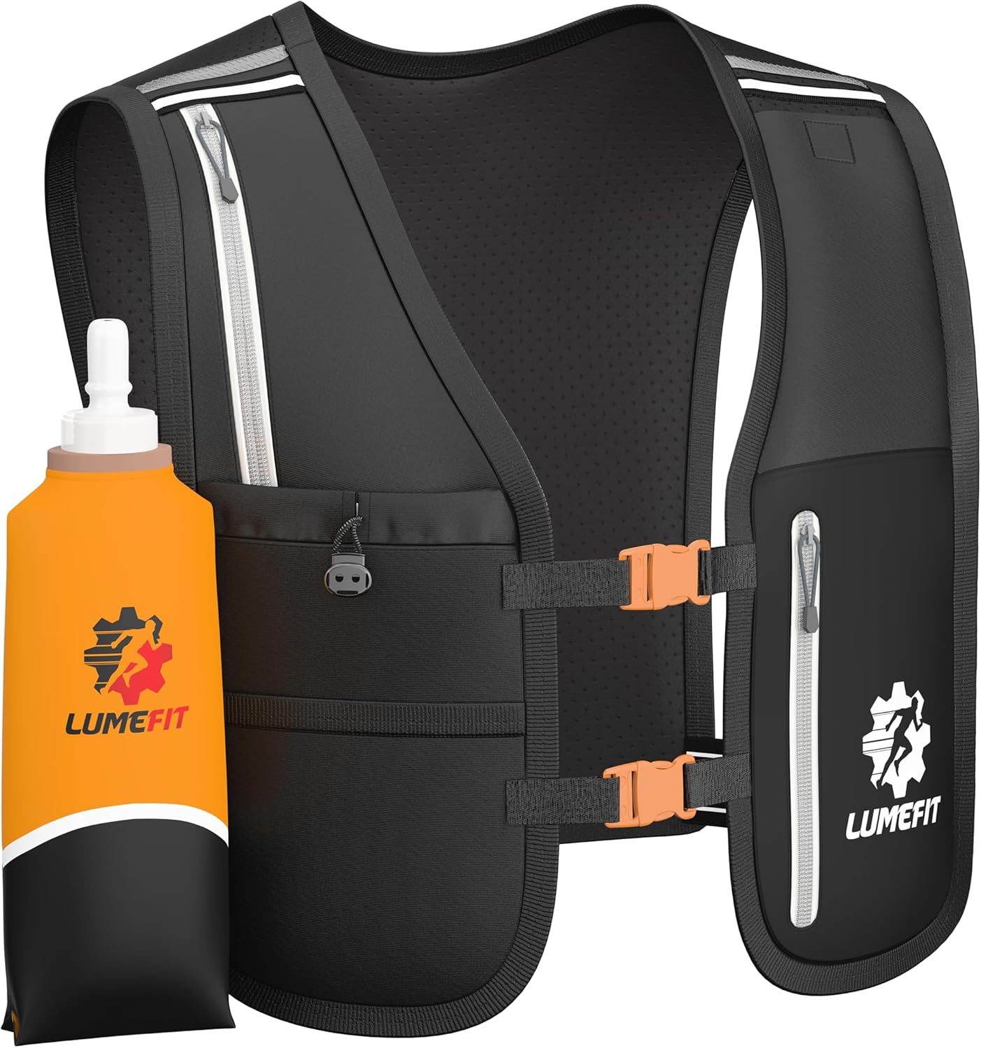 LUMEFIT Running Vest Phone Holder - Hydration Vest with Water Bottle- Reflective...