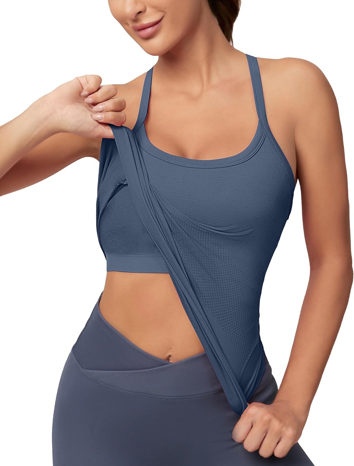 MathCat Workout Tank Tops, Premium Sleeveless Gym Tops with Built-in Bra, Innova...