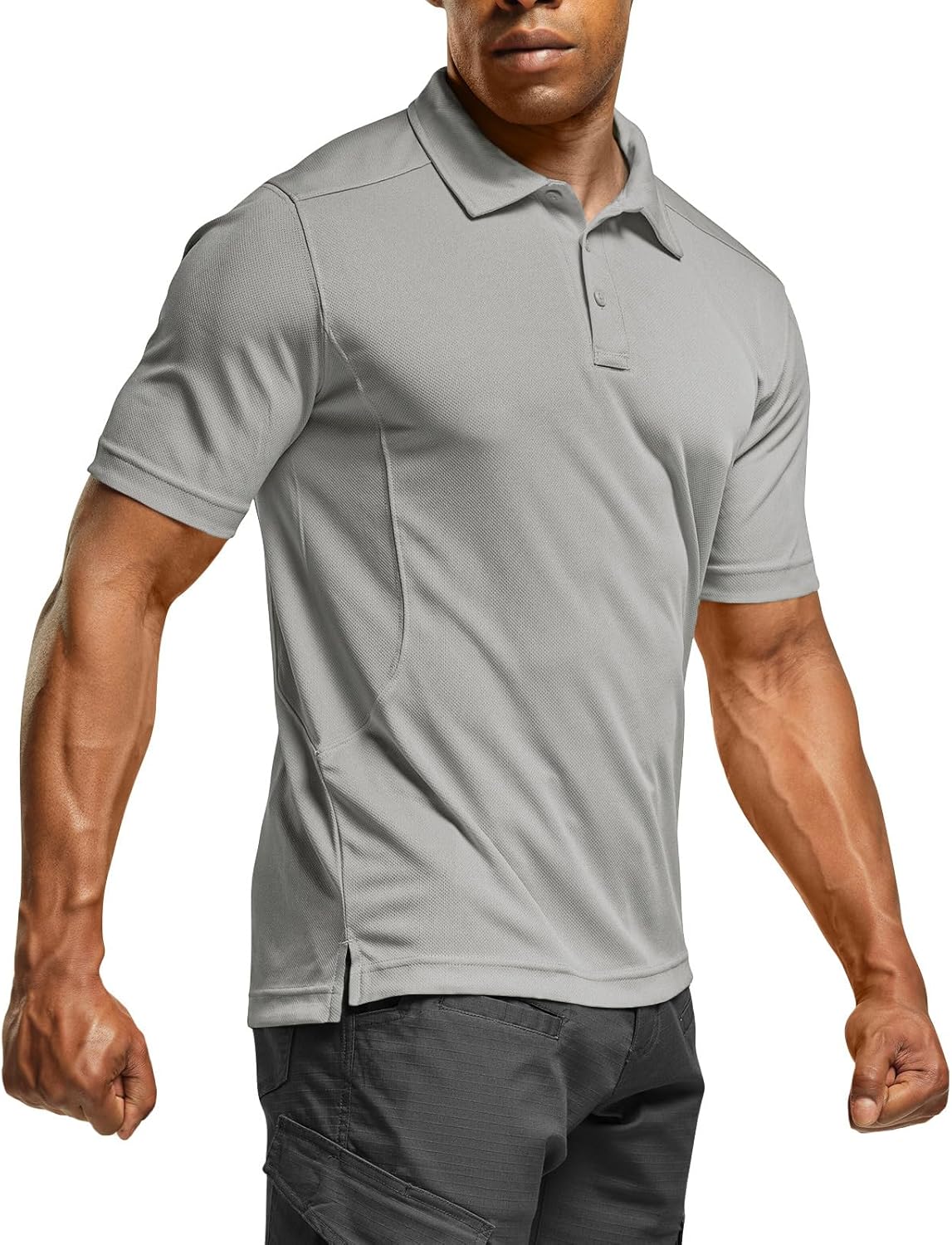 Top-tier CQR Men's Polo Shirts, Elite Tactical Golf Performance Shirts with Shor...