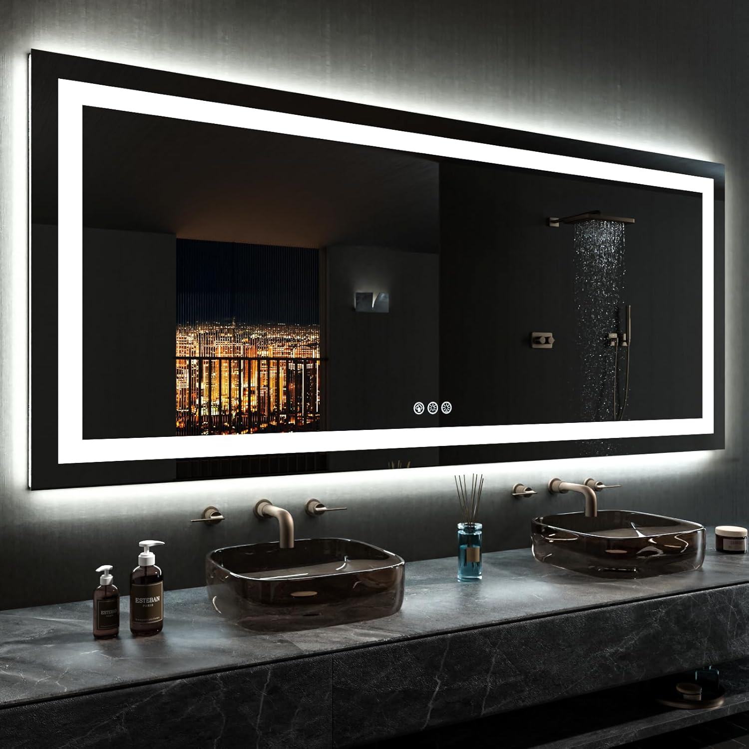 High-Quality LOAAO LED Bathroom Mirror, Innovative Mirror with Lights and Anti-F...