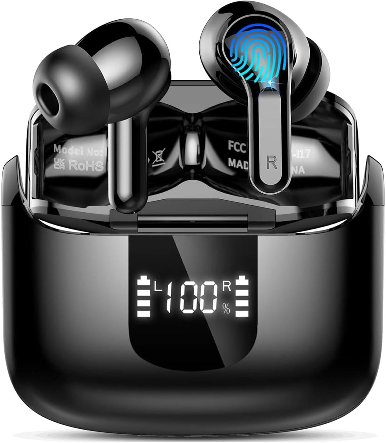 Ordtop Wireless Earbuds, Bluetooth 5.3 Headphones 2024 Wireless Headphones in Ea...