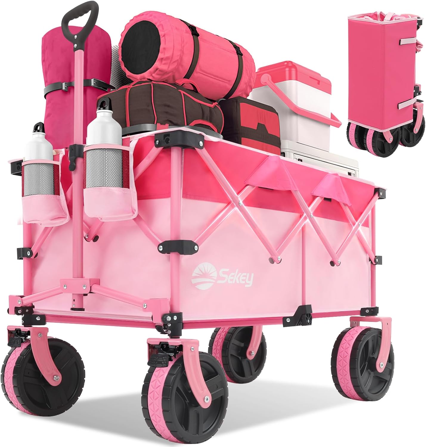 Sekey 220L Foldable Wagon, Special Utility Wagon with 330lbs Capacity, Innovativ...