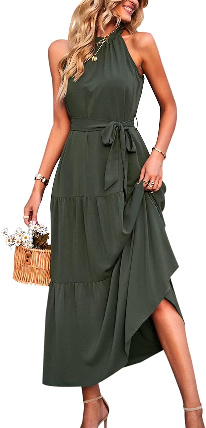 Stylish PRETTYGARDEN Women's Summer Sun Dress, Fashionable Sleeveless Floral Max...