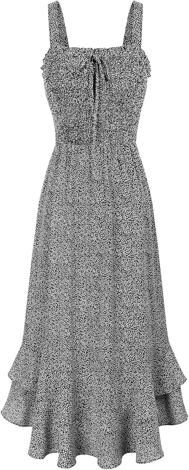 GRACE KARIN Maxi Dress, Unique Summer Floral Dress with Strappy Design, High-Qua...