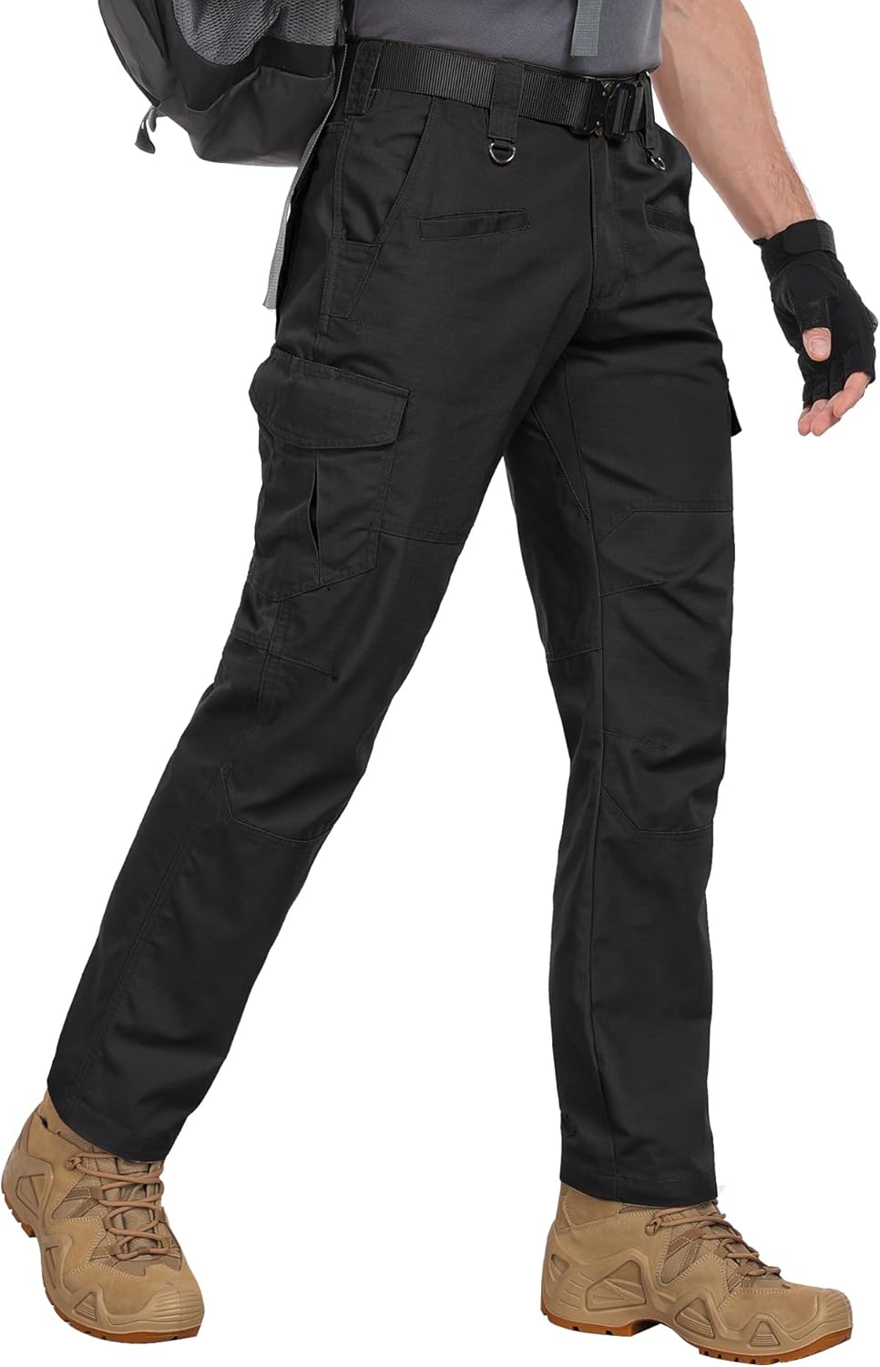 Durable Men's Cargo Pants, High-Quality Ripstop Water Resistant Hiking Pants, Ve...
