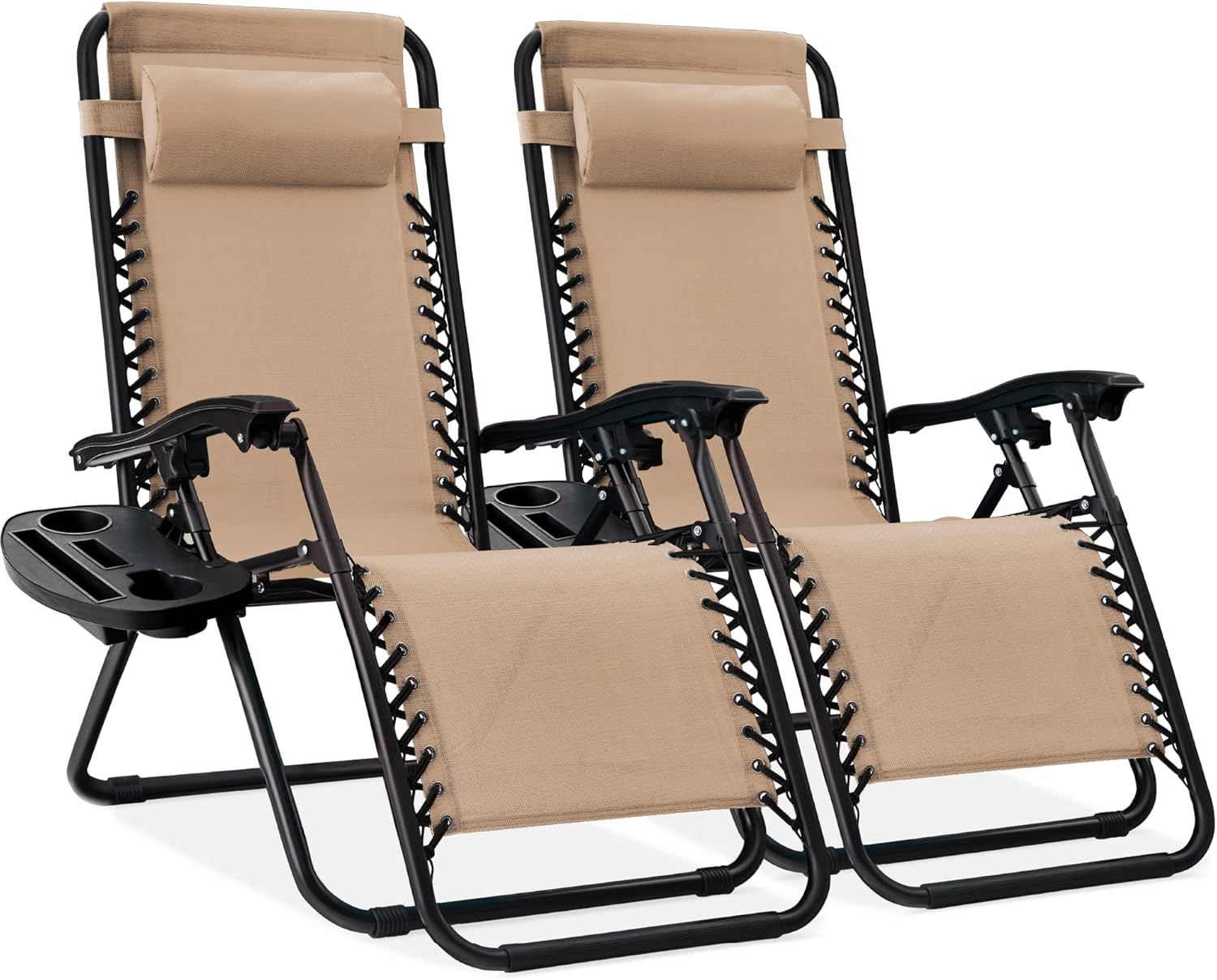 Best Choice Products Set of 2 Adjustable Steel Mesh Zero Gravity Lounge Chair Re...