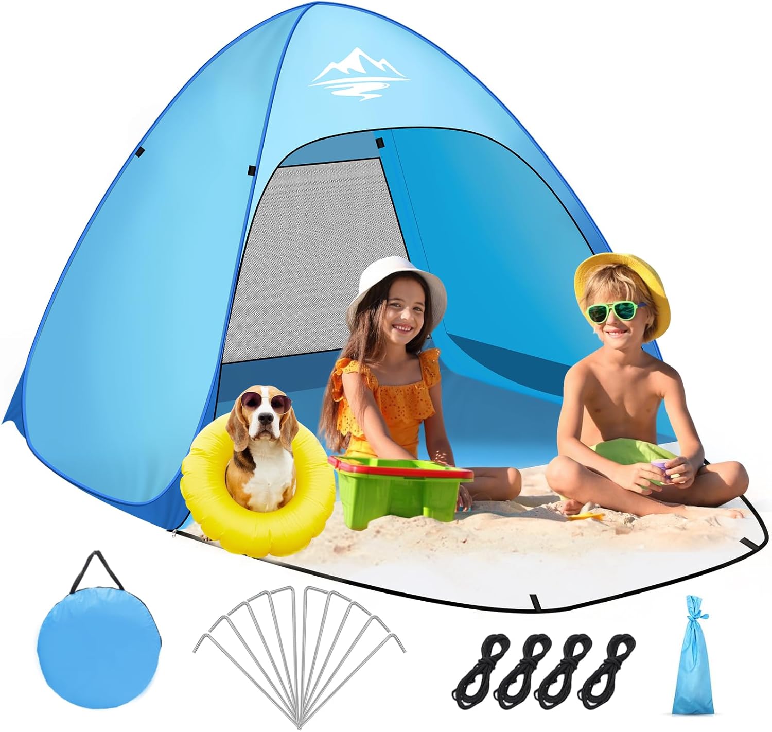 Purebox Beach Tent Pop Up Small for 1-2 Person/Large for 3-4 Person, UV 50+ Prot...
