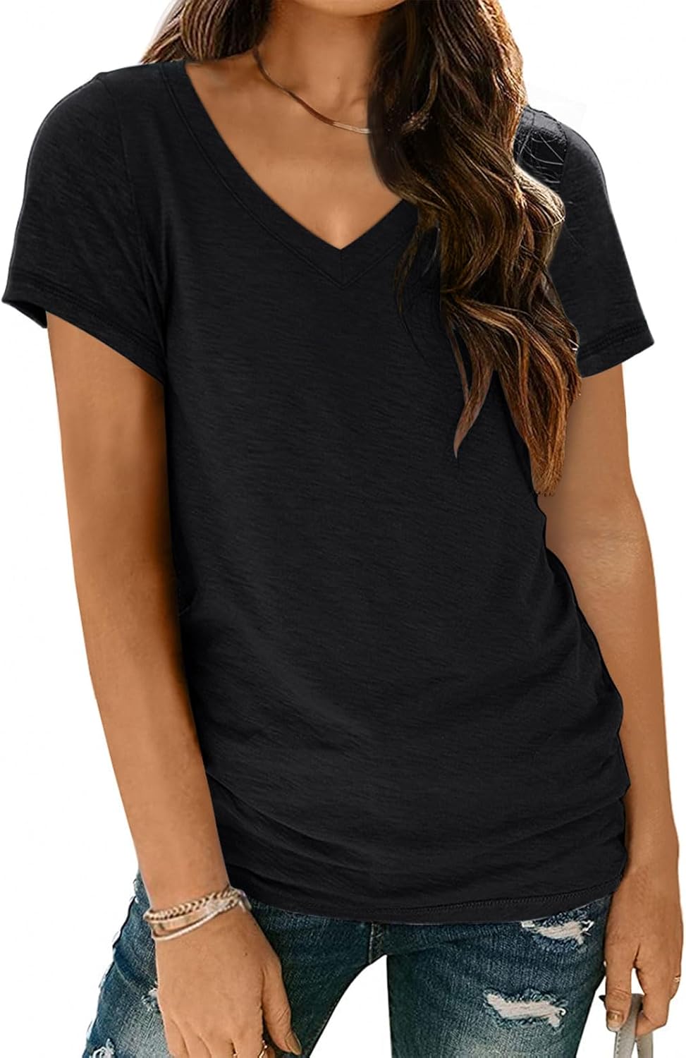 AUTOMET T Shirts, Trendy V Neck Tees for Women, Fashionable Summer Casual Tops,...