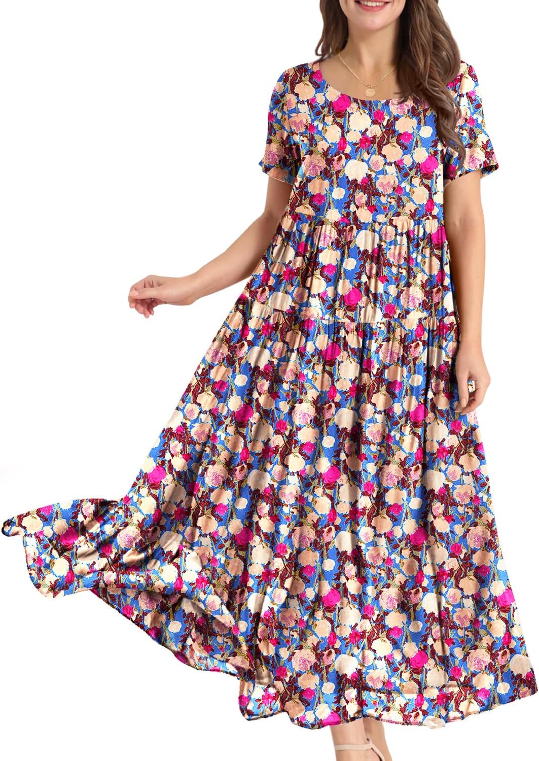 YESNO Women Dresses, Special Plus Size Maxi Dress for Bohemian Style, Unique Flo...