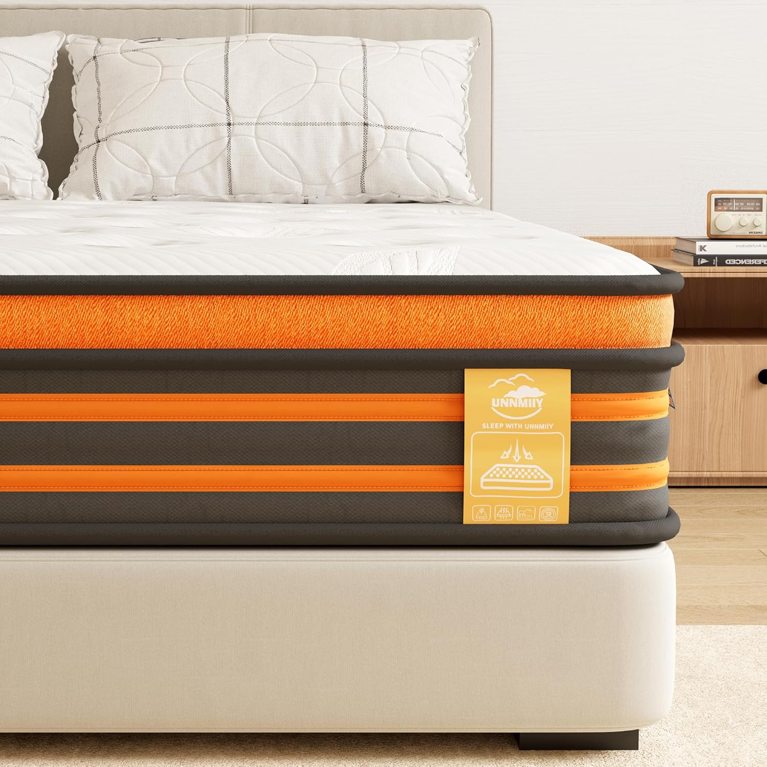 UNNMIIY 5FT King Size Mattress, Innovative Medium Firm Gel Memory Foam Mattress...
