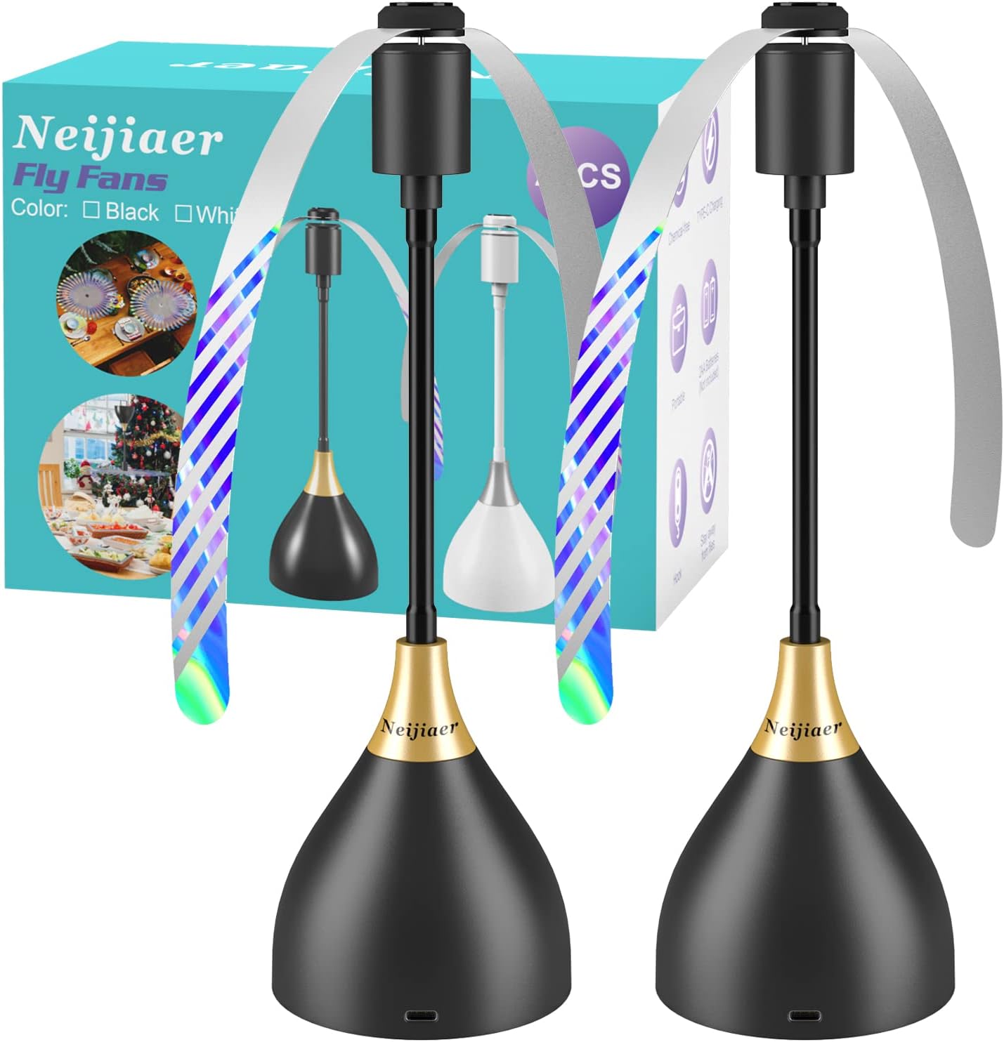 Neijiaer Fly Fans for Tables, Effective Fly Repellent Fan Keeps Flies Away with...