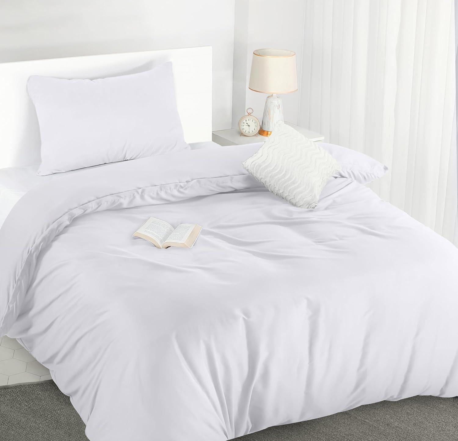 Utopia Bedding Single Duvet Cover Sets - Soft Microfibre Polyester Duvet Cover w...