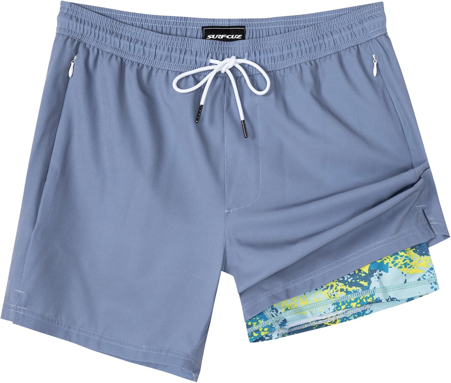SURF CUZ Mens Swim Trunks, Unique Swimming Trunks with Compression Liner, High-Q...