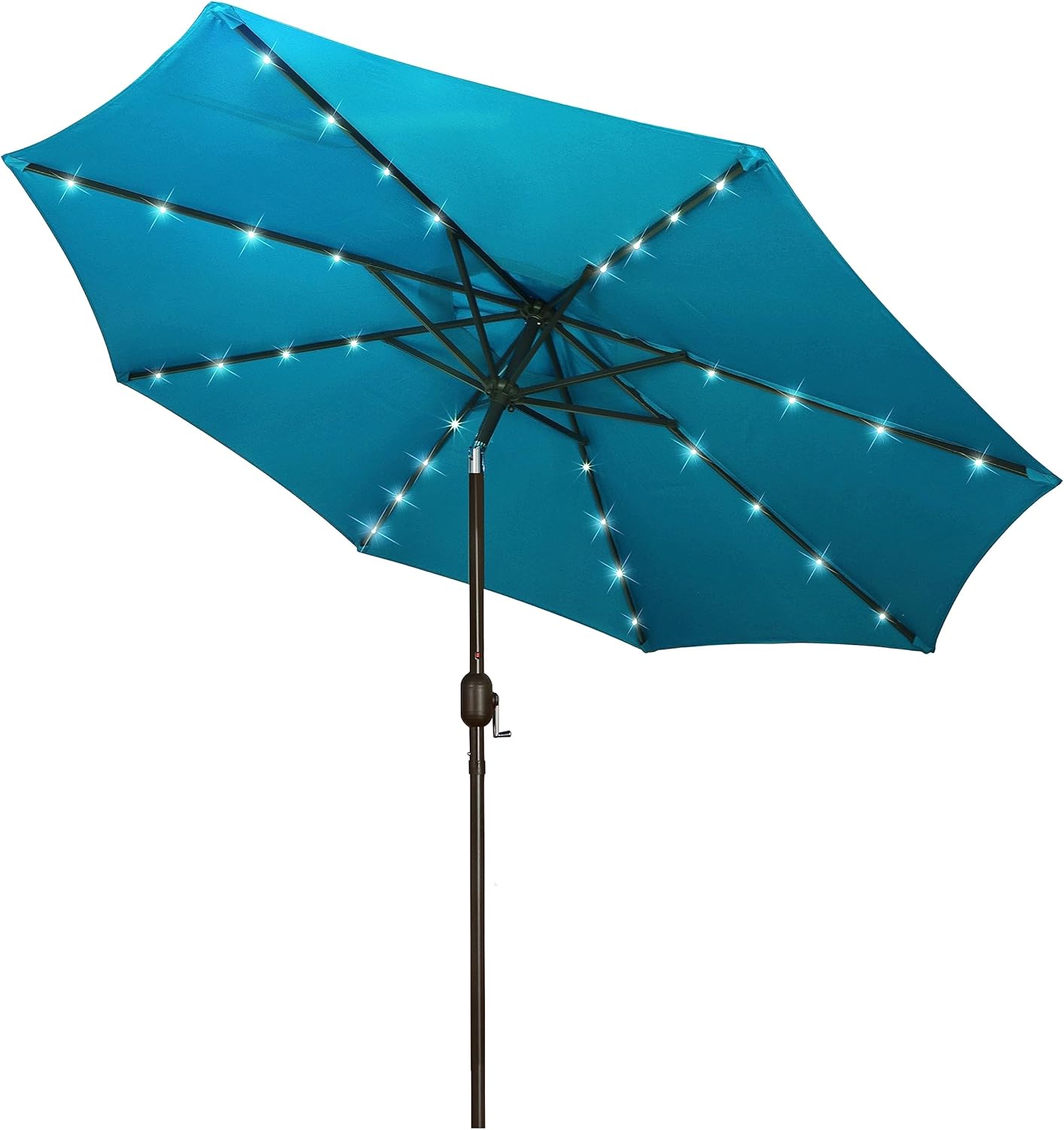Blissun 9 ft Solar Umbrella 32 LED Lighted Patio Umbrella Table Market Umbrella...