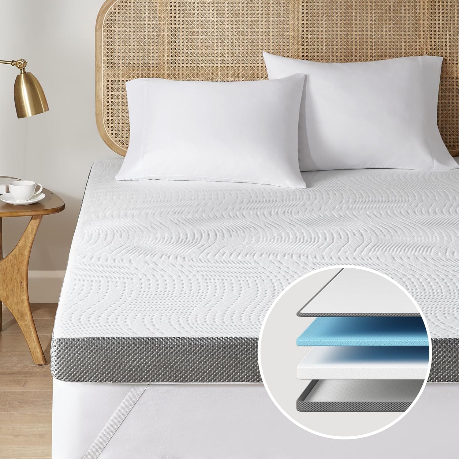 Degrees of Comfort, Special Memory Foam Mattress Topper for Back Pain Relief, In...