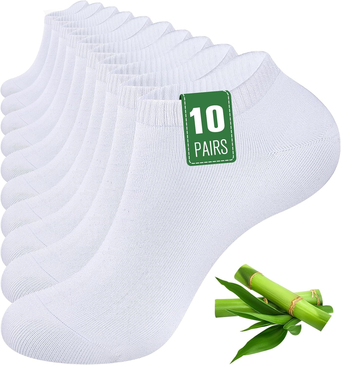 SockWaddles 10 Pairs Bamboo Trainer Socks for Mens Womens and Ladies, Low Cut An...