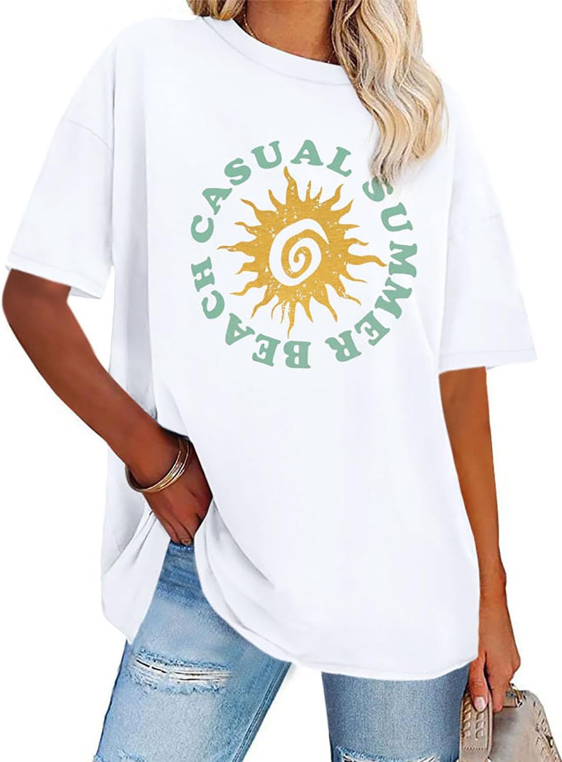 Women's Oversized T-Shirt, Special Graphic Tees Crew Neck, High-Quality Summer S...