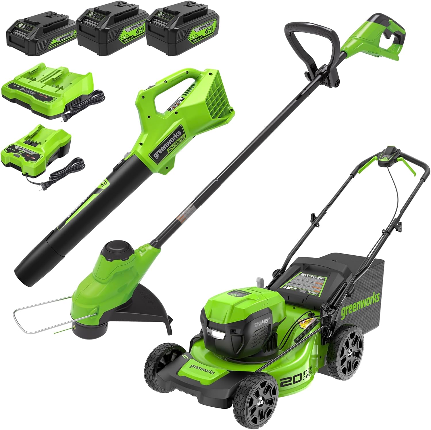 High-Quality Greenworks 48V Electric Lawn Mower, Special Combo Kit with 20" Stee...