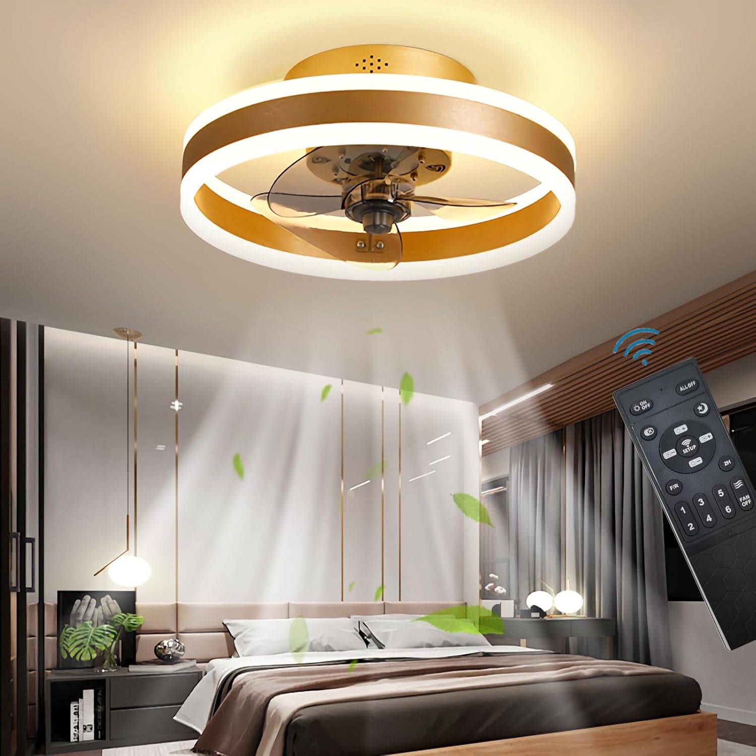 Top-Rated OMGPFR LED Ceiling Fans, Reversible Remote Controlled Ceiling Fan with...