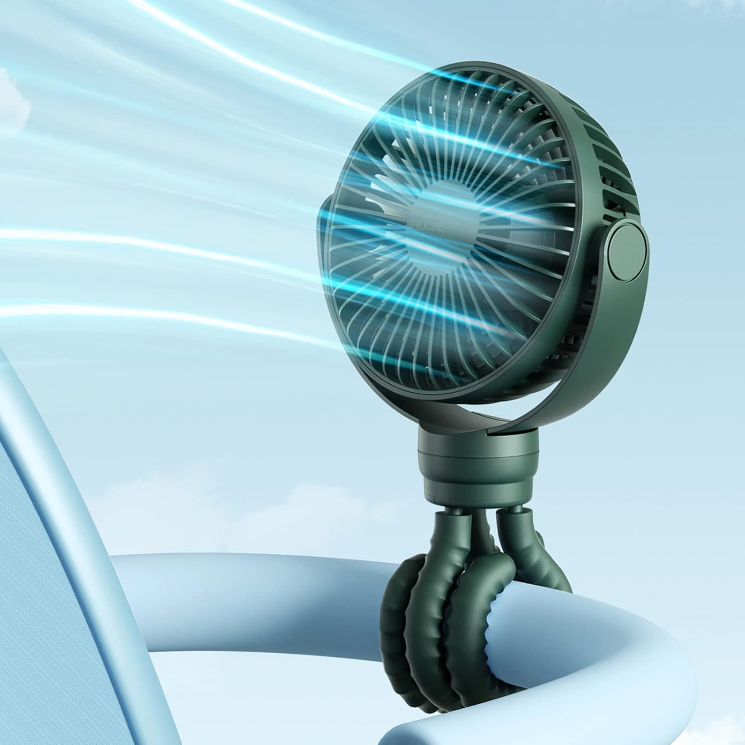 Unique JISULIFE Mini Stroller Fan, Special Clip-on Fan for Baby with Portable Ba...