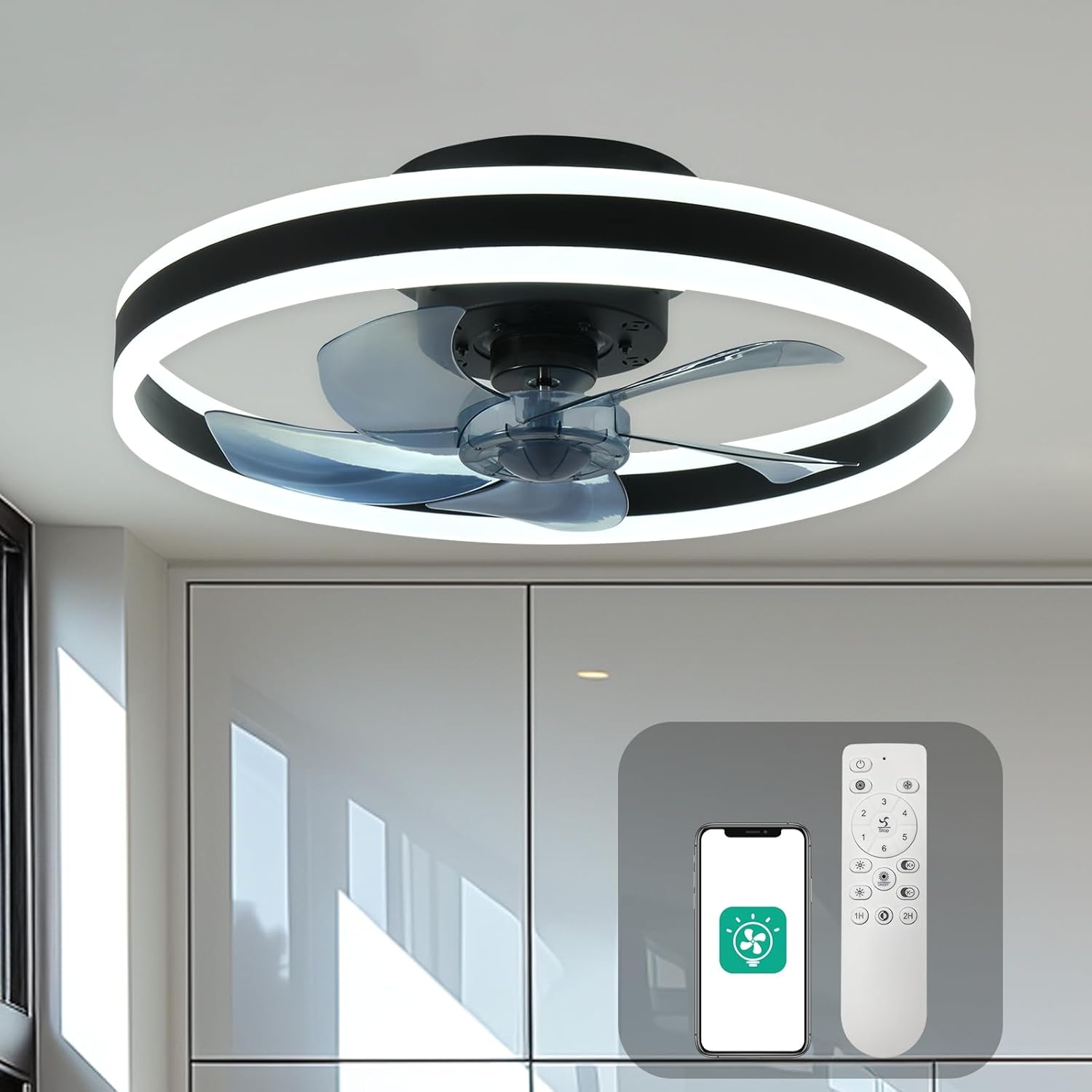 Affordable CHANFOK Ceiling Fan, High-Quality Ceiling Fan with Remote Control, Mo...