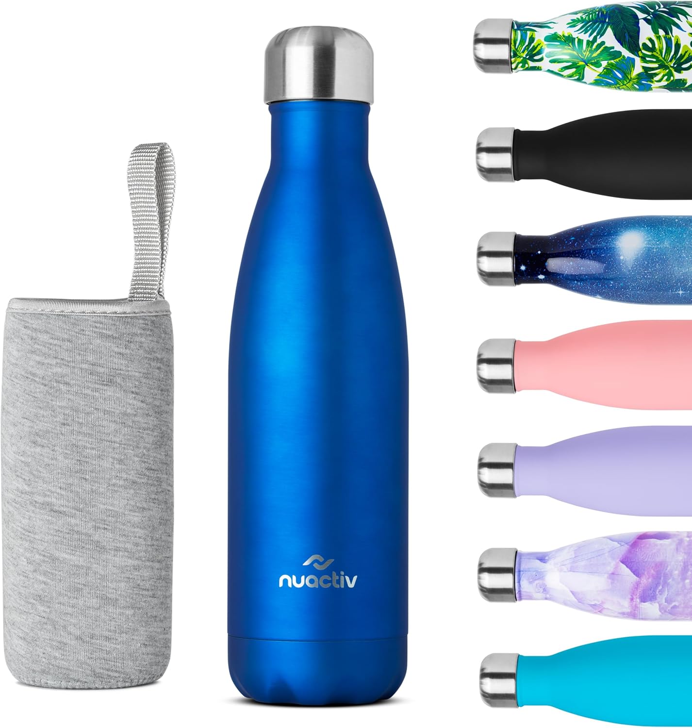 Nuactiv Stainless Steel Water Bottle, Premium Vacuum Insulated Flask With BPA Fr...