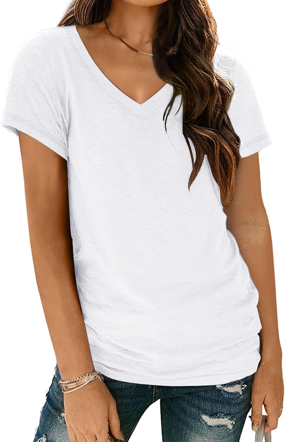 Trendy AUTOMET T-Shirts, Fashionable Short Sleeve V Neck Tops, Lightweight Soft...