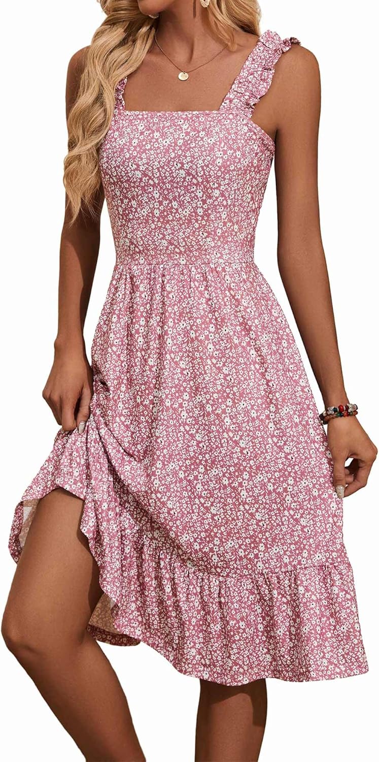 ZABERRY Women's Summer Midi Dress, Special Women's Dress with Elastic Straps, Cu...
