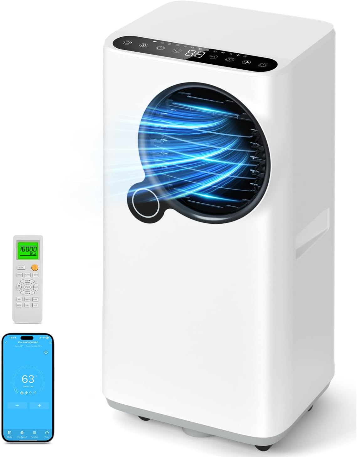 Portable Air Conditioners, 16000 BTU Smart Room Air Conditioner with Cooling/Deh...