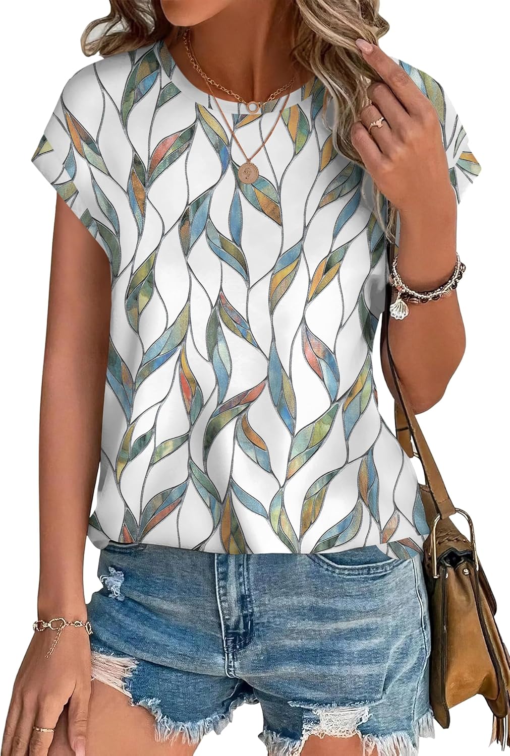 XIEERDUO Womens Tops, Special Womens Short Sleeve Shirts, Fashionable Blouses fo...