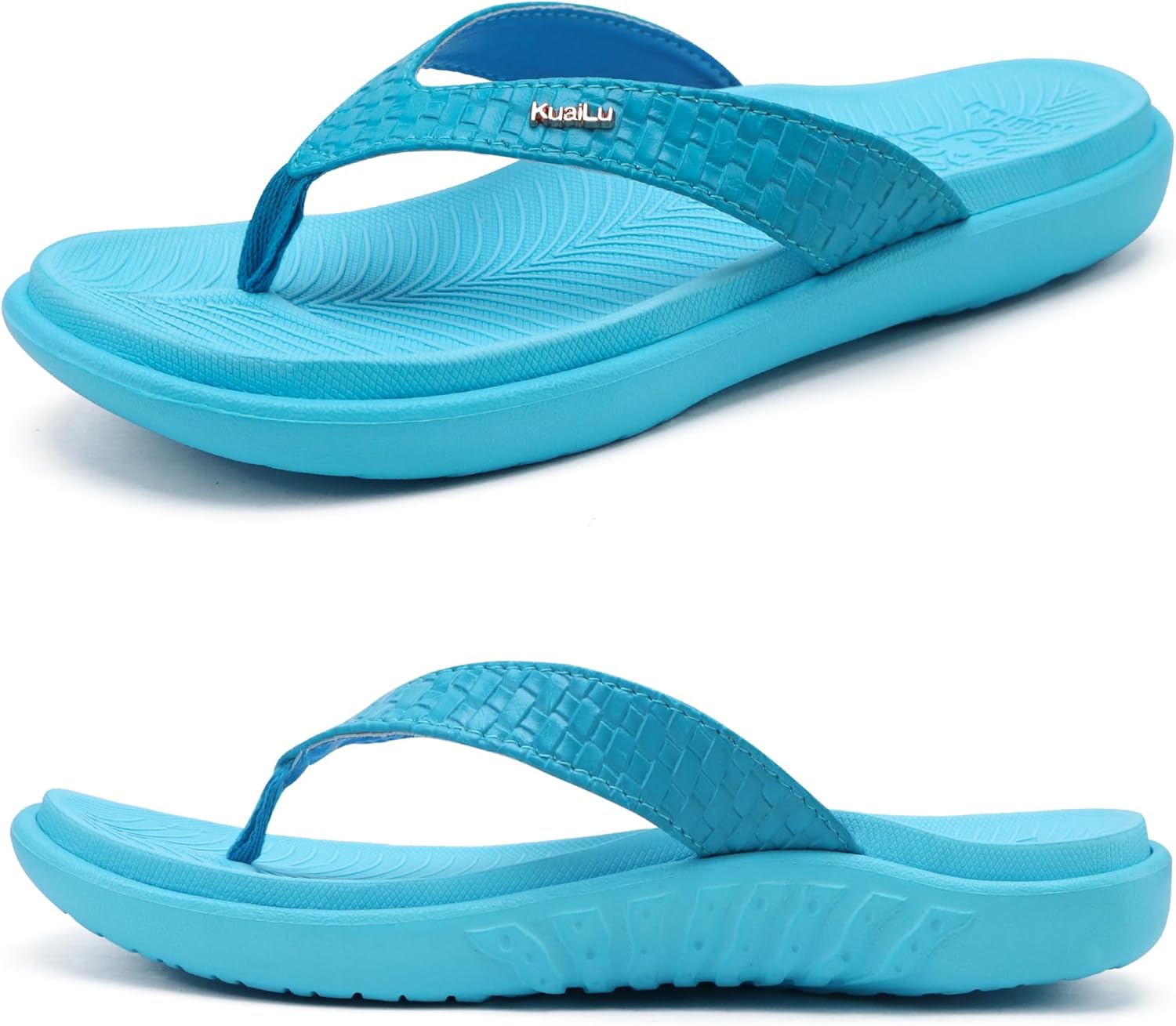 KuaiLu Women's Flip Flops, Comfortable Walking Thong Sandals with Yoga Mat Cushi...