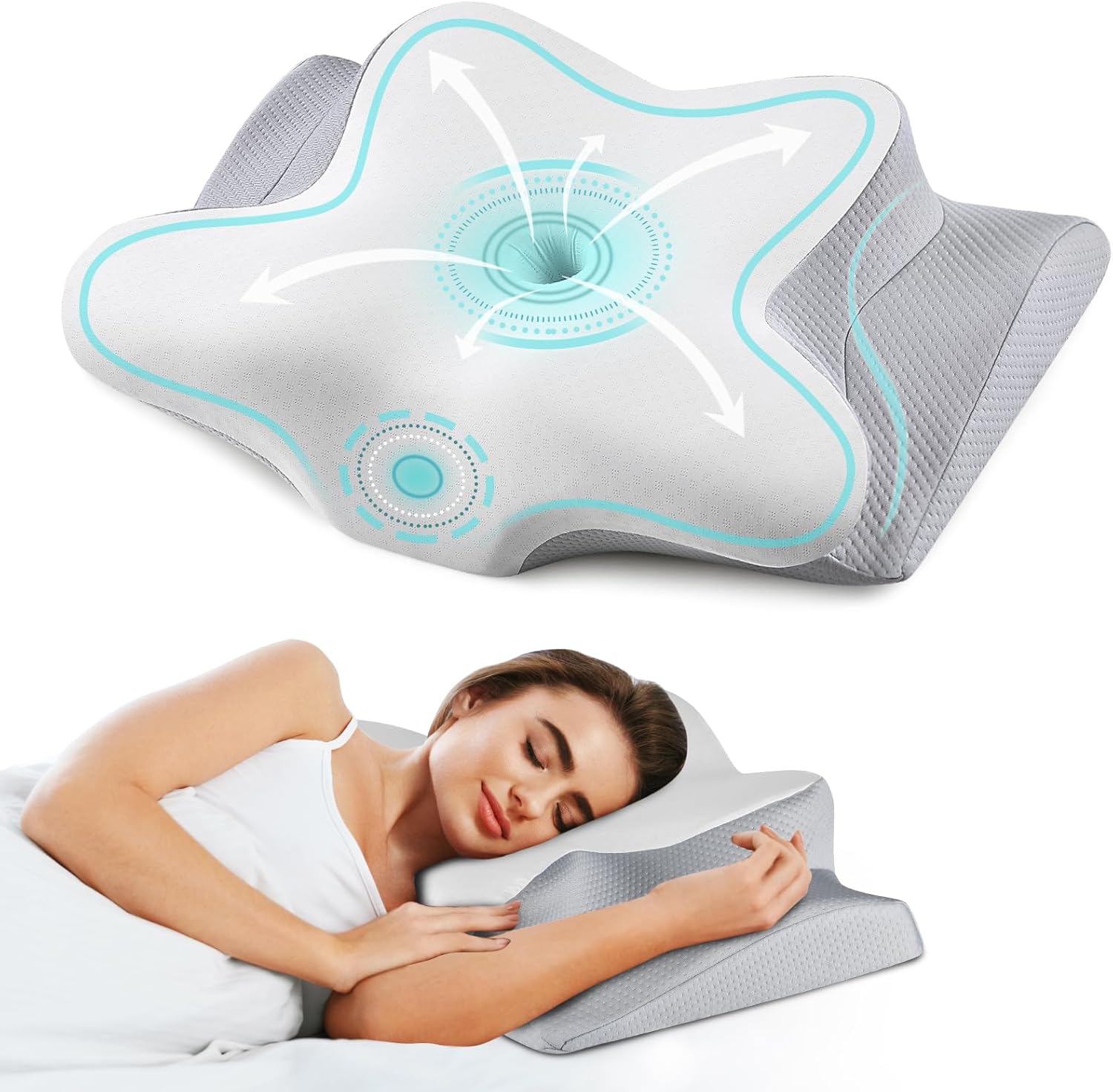 Cervical Neck Pillow, Special Pillow for Pain Relief and Cooling Side Sleepers,...