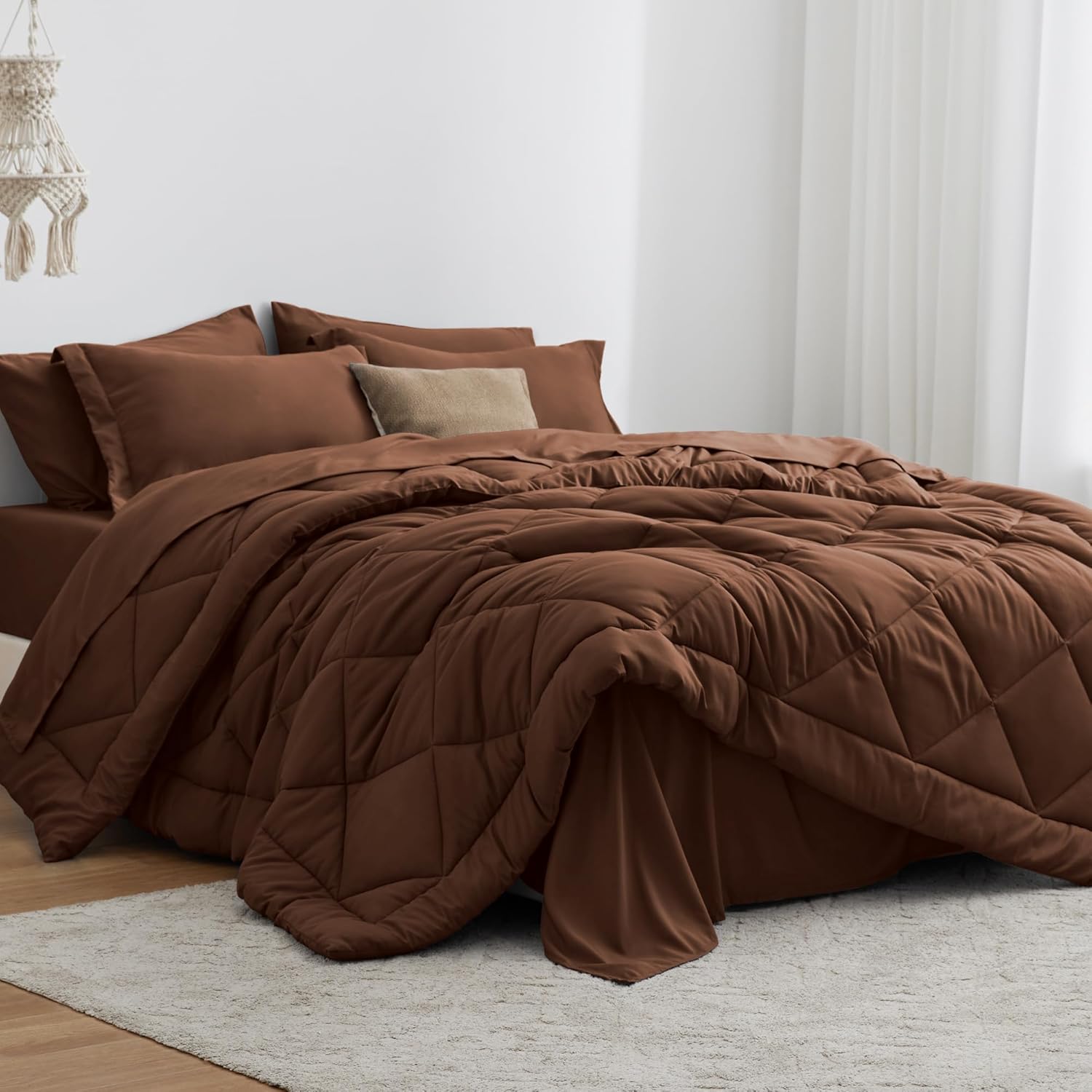 Premium Love's Cabin Twin Comforter Set, Exclusive 5-Piece Twin Bed in a Bag, Ve...