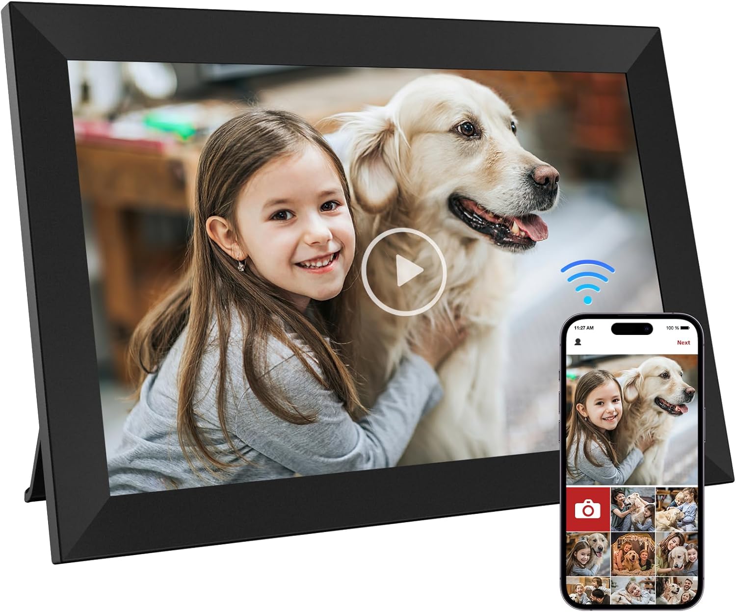 GGUA 10.1 Inch WiFi Digital Photo Frame Built in 32GB Memory, 1280x800 IPS LCD T...