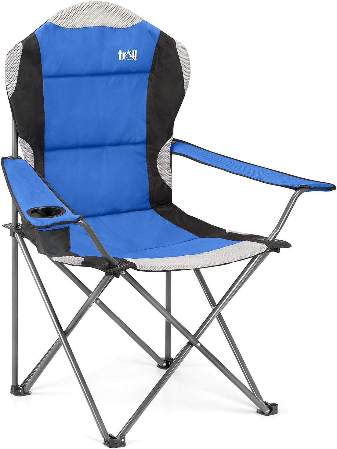 Trail High Back Folding Camping Chair, Luxury Padded Seat, Heavy Duty Tubular St...
