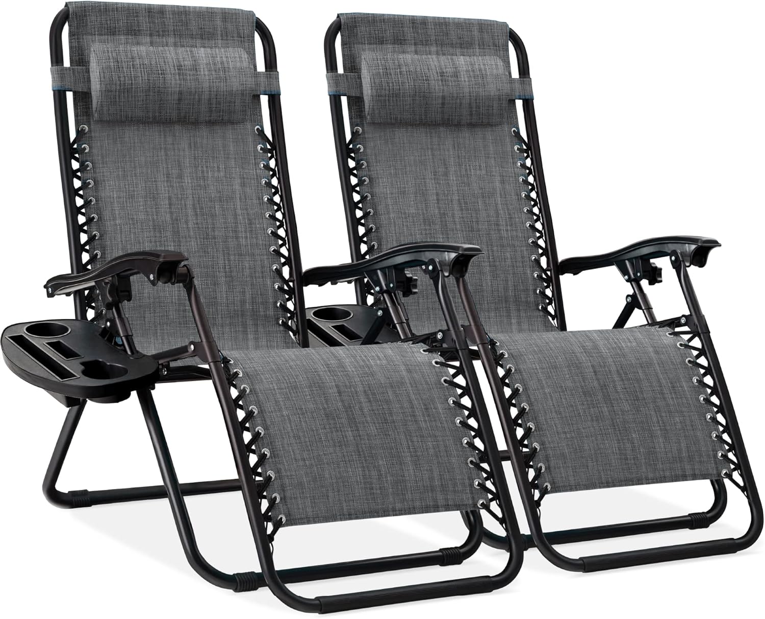 Best Choice Products Set of 2 Adjustable Steel Mesh Zero Gravity Lounge Chair Re...