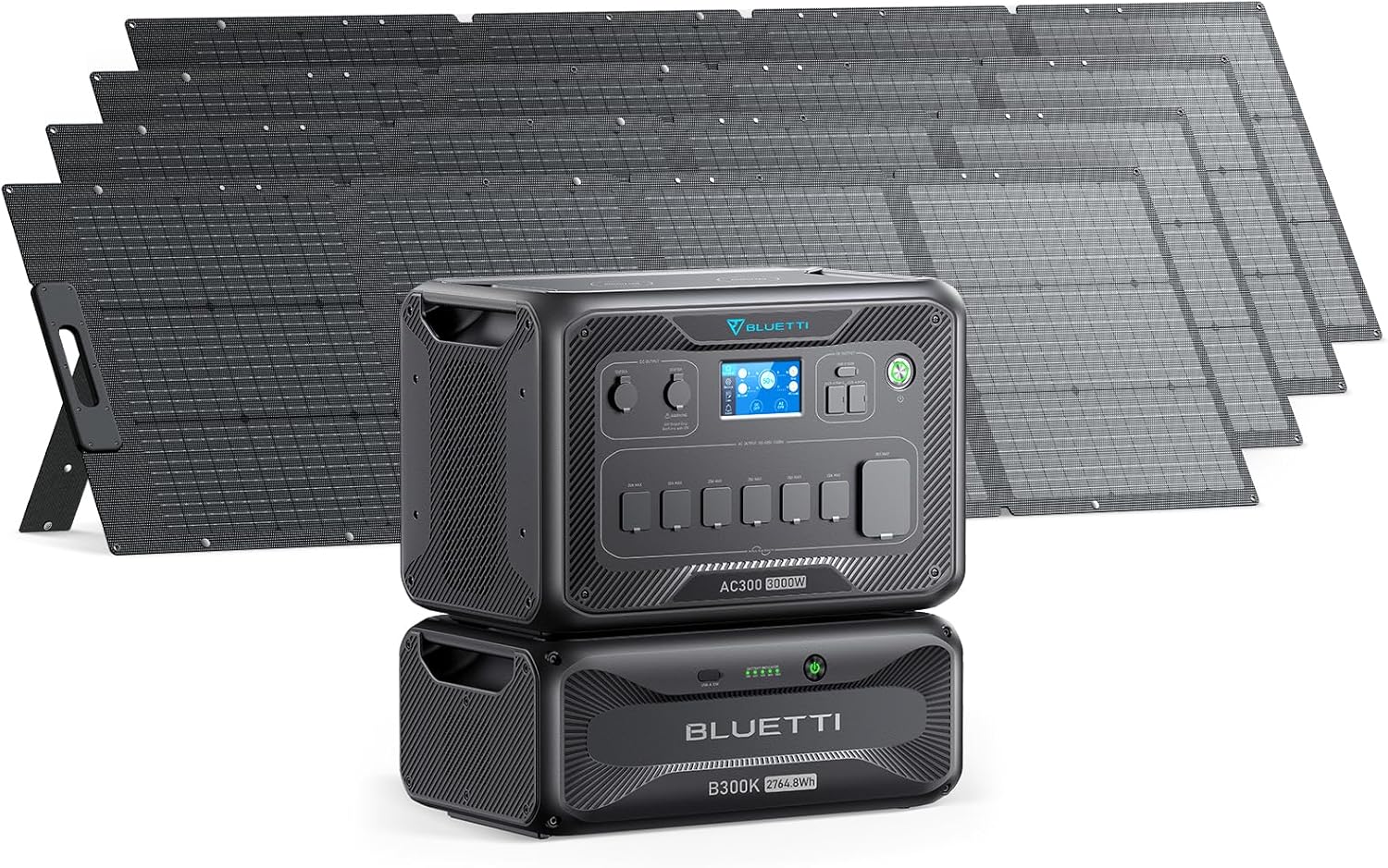 BLUETTI Solar Generator AC300 & B300K Expansion Battery with 4 200W Solar Panels...
