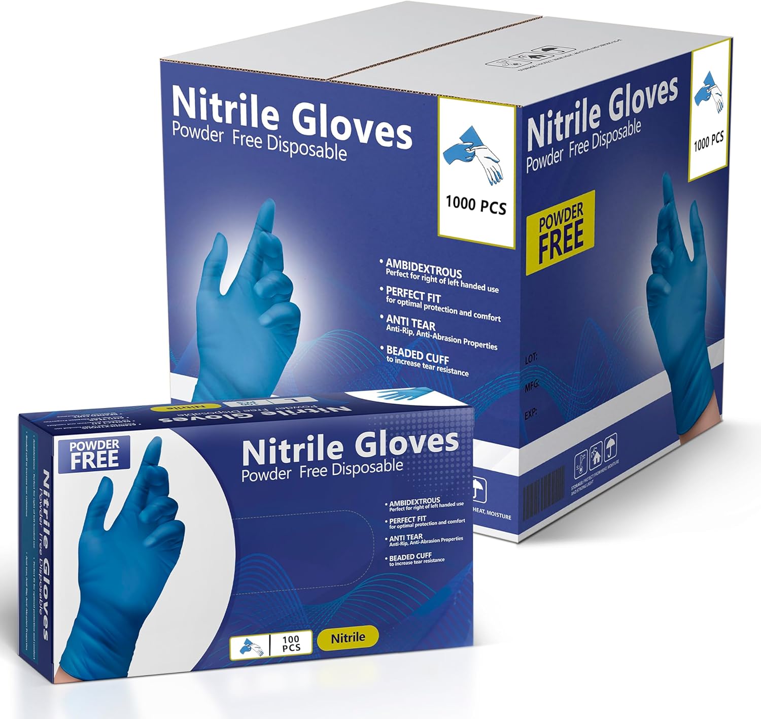 Nitrile Gloves, Disposable Gloves, Comfortable, Powder Free, Latex Free | 100-10...