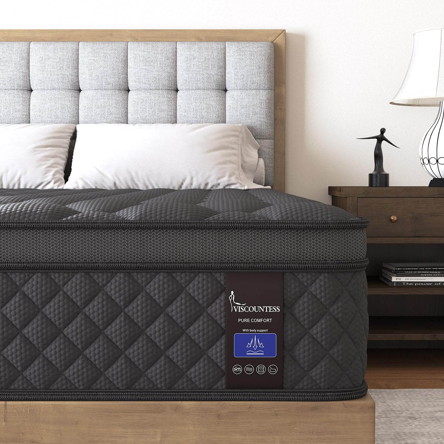 King Mattress, Premium 10 Inch Hybrid Mattress, Unique Medium Firm Mattress for...
