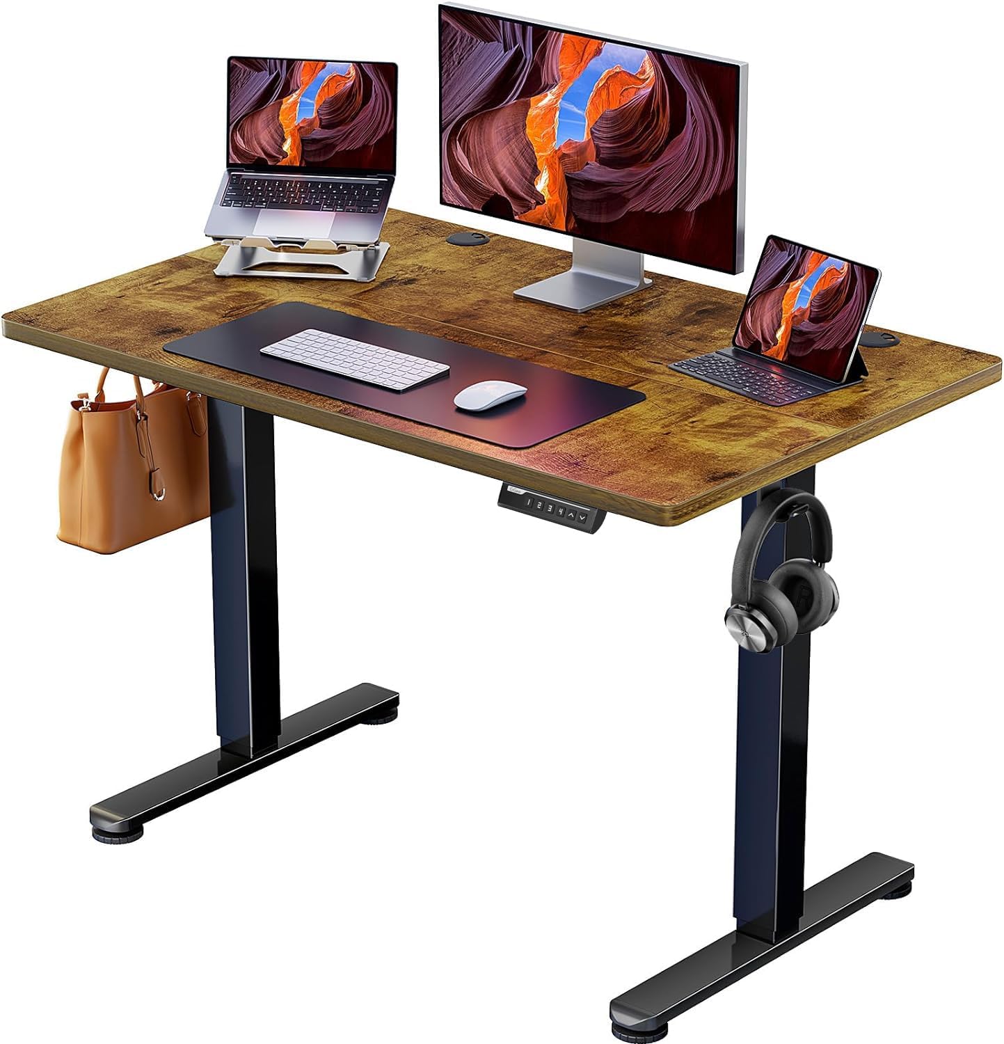 ErGear Electric Standing Desk Height Adjustable 100 x 60cm, Sit Stand Desk with...