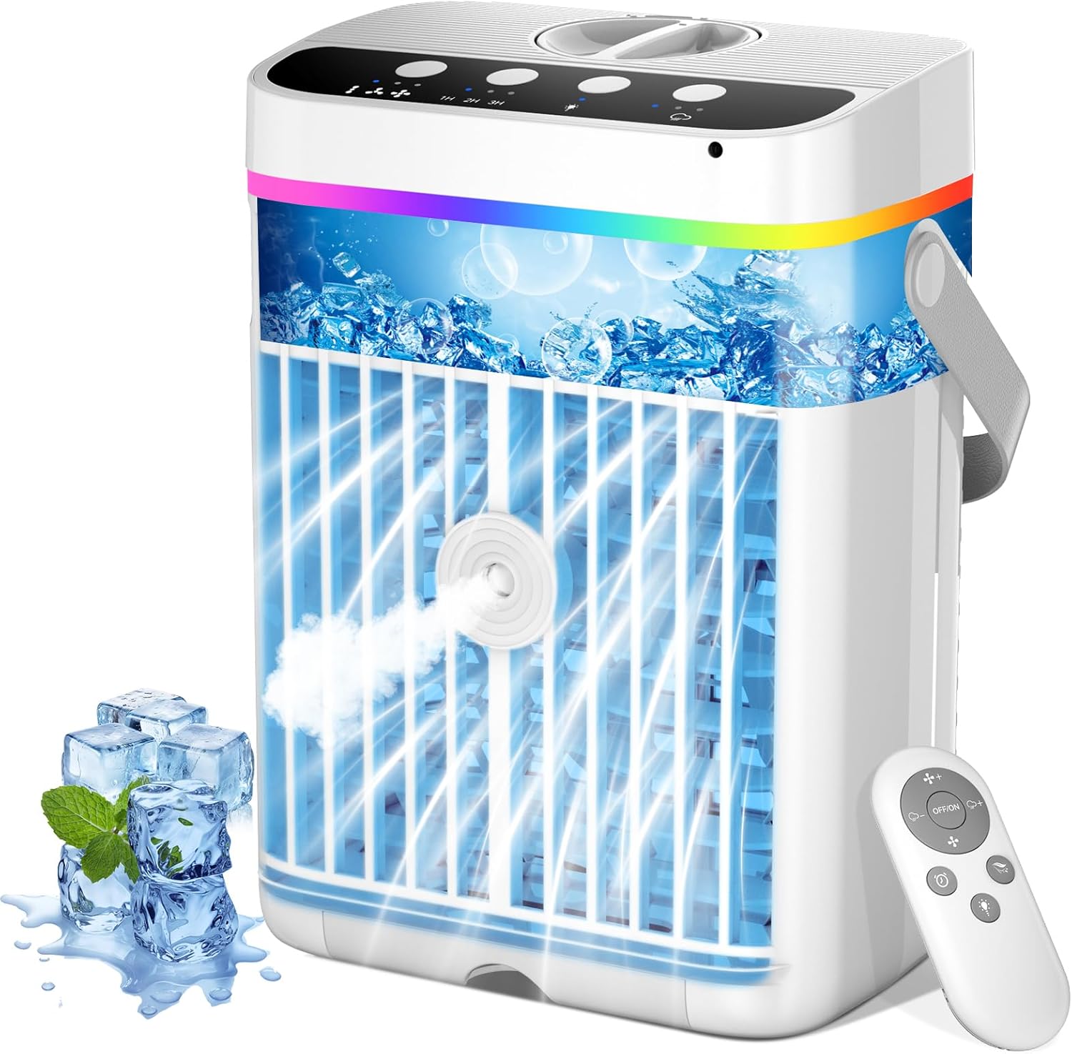 Portable Air Conditioner, 1250ml Small Evaporative Air Cooler, USB 4 in 1 Mini M...