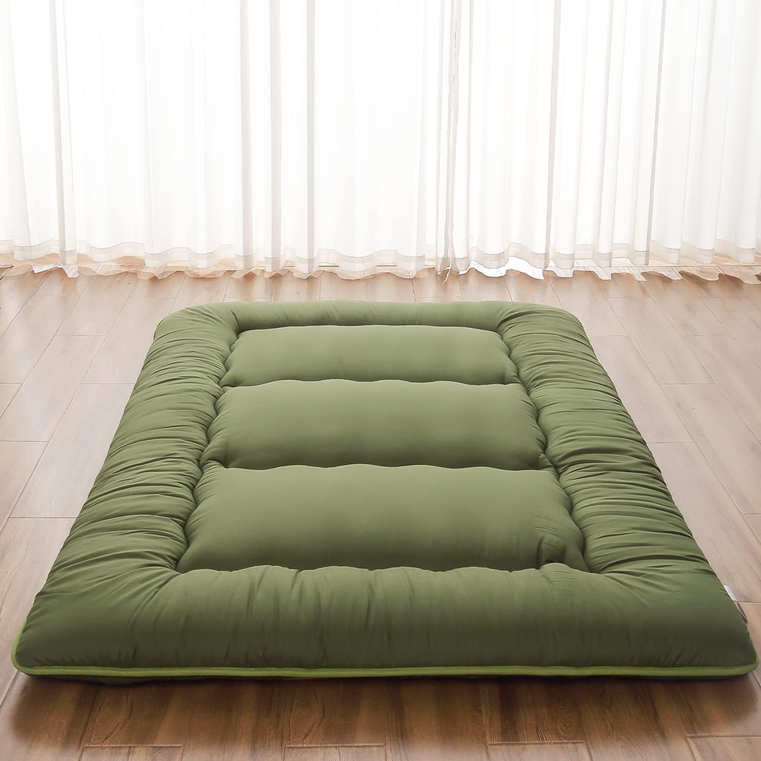 Japanese Floor Mattress, Futon Mattress with Portable Storage Bag and Washable C...