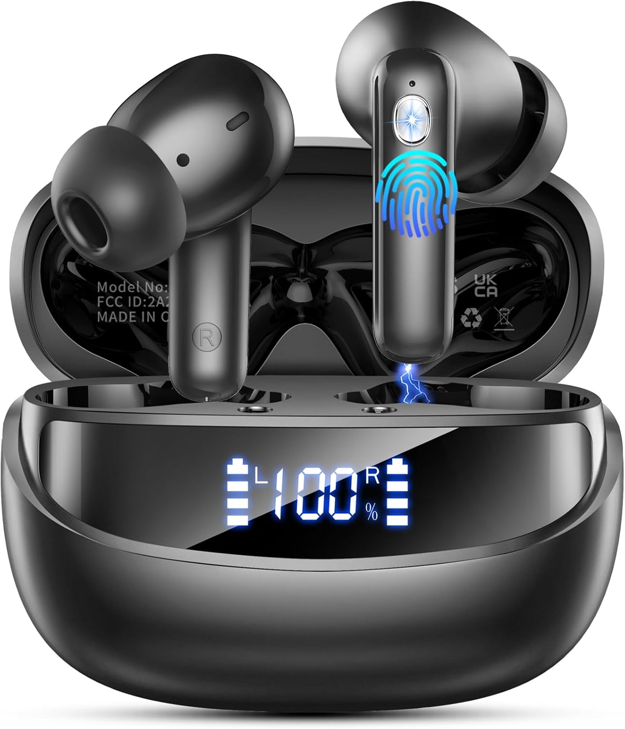 Wireless Earbuds Bluetooth Headphone, Bluetooth 5.4 Earbuds Noise Cancelling, 45...