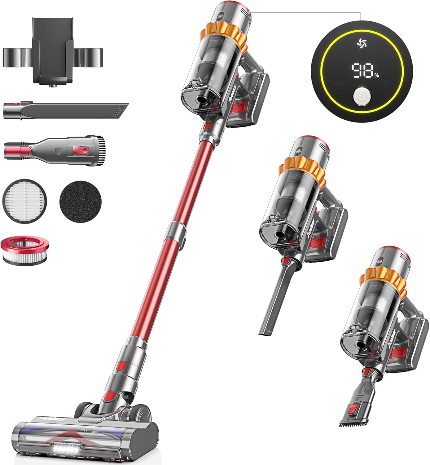 Avalsor Cordless Vacuum Cleaner, Efficient 550W/45KPa/65Min Vacuum with Ultra Qu...