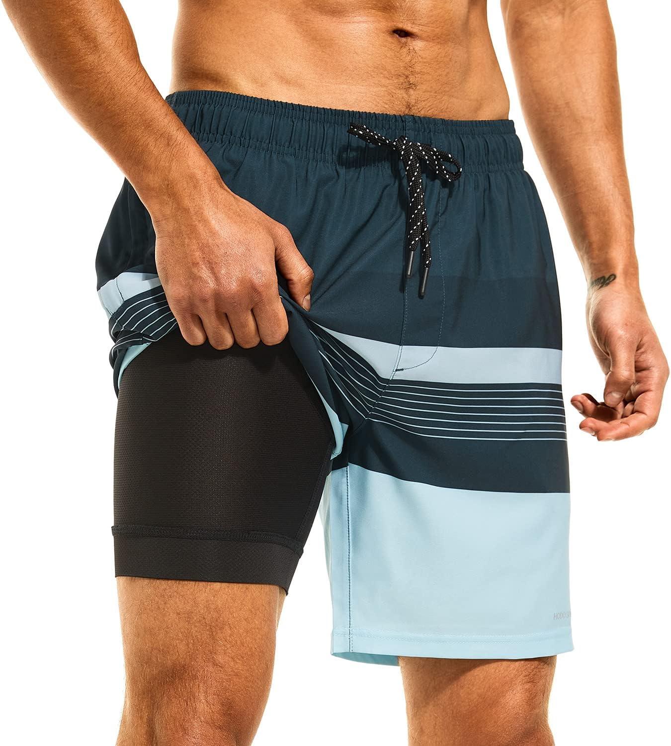 Premium HODOSPORTS Mens Swimsuit, Special Swim Trunks for 7" Quick-Dry Comfort,...